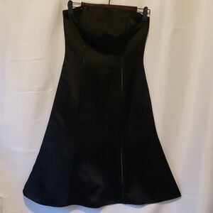 Ann Tyler black strapless satin dress #010